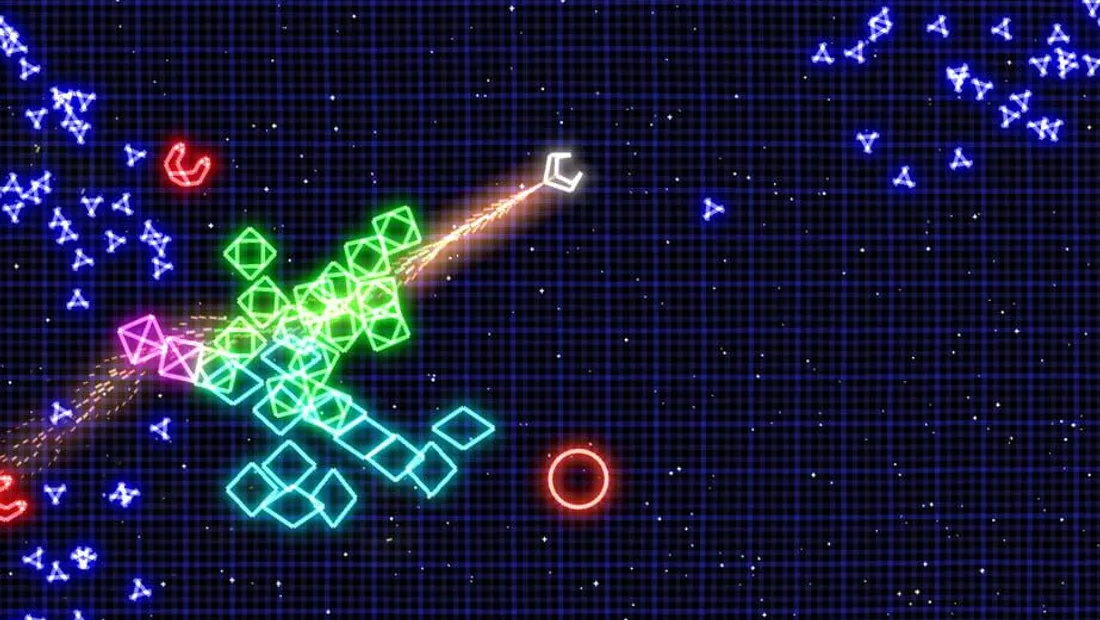 Cena de gameplay de Geometry Wars