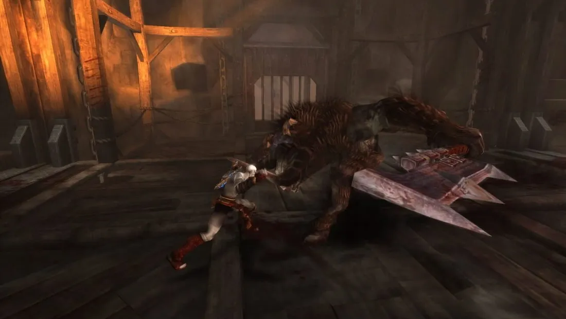 Cena de gameplay de God of War: Ghost of Sparta