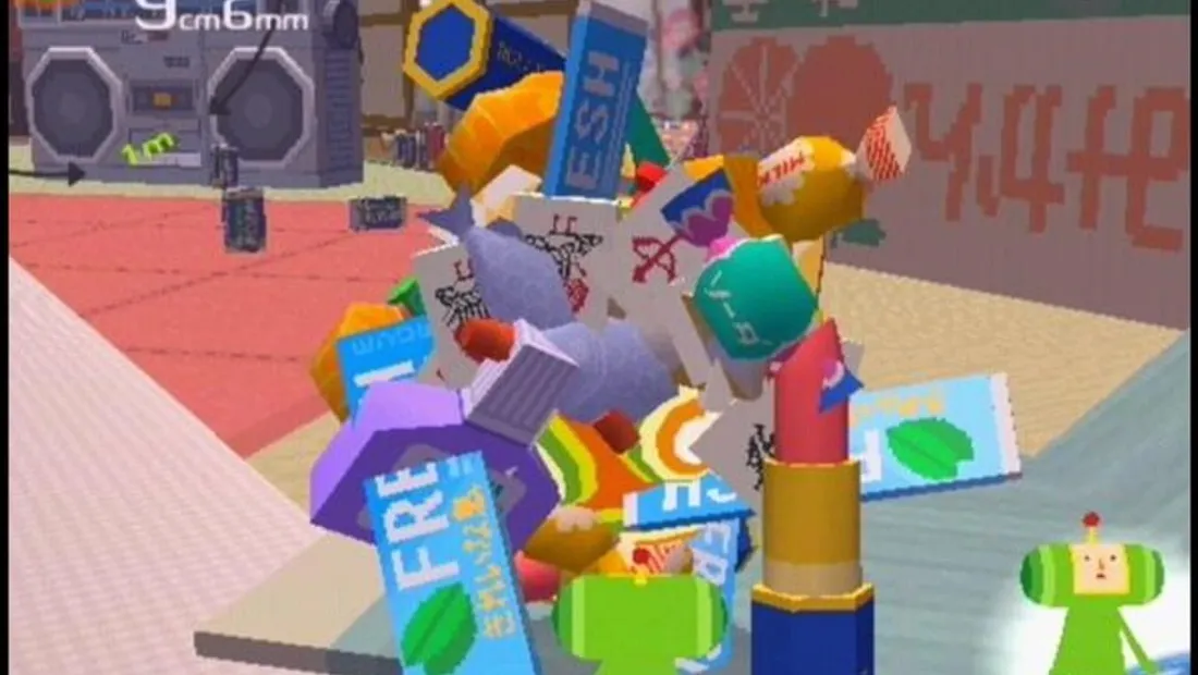 Cena de gameplay de Katamari Damacy