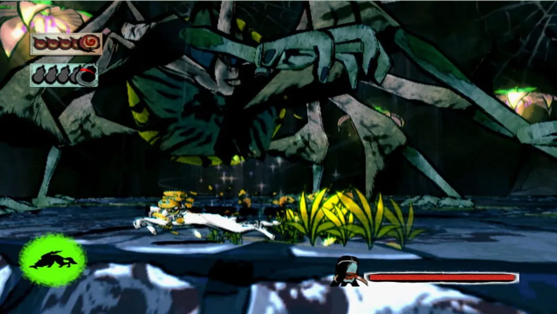 Cena de gameplay de Ōkami