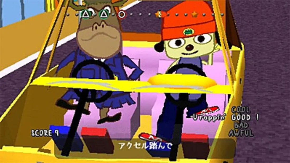 Cena de gameplay de PaRappa the Rapper