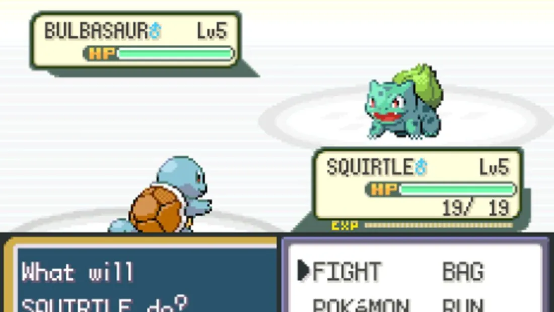Cena de gameplay de Pokémon FireRed Version