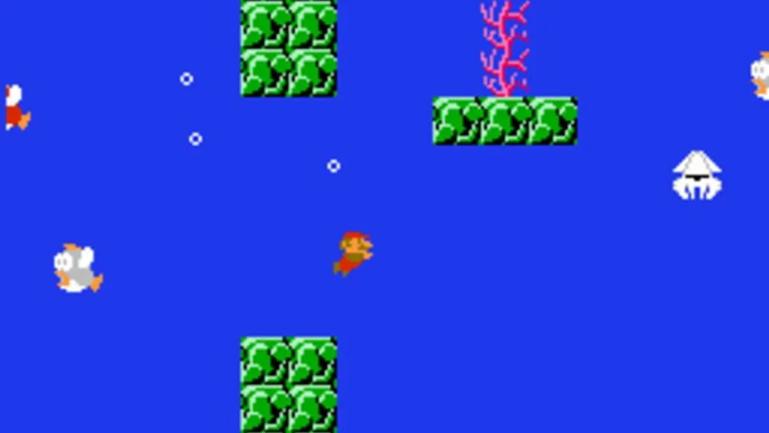 Cena de gameplay de Super Mario Bros.