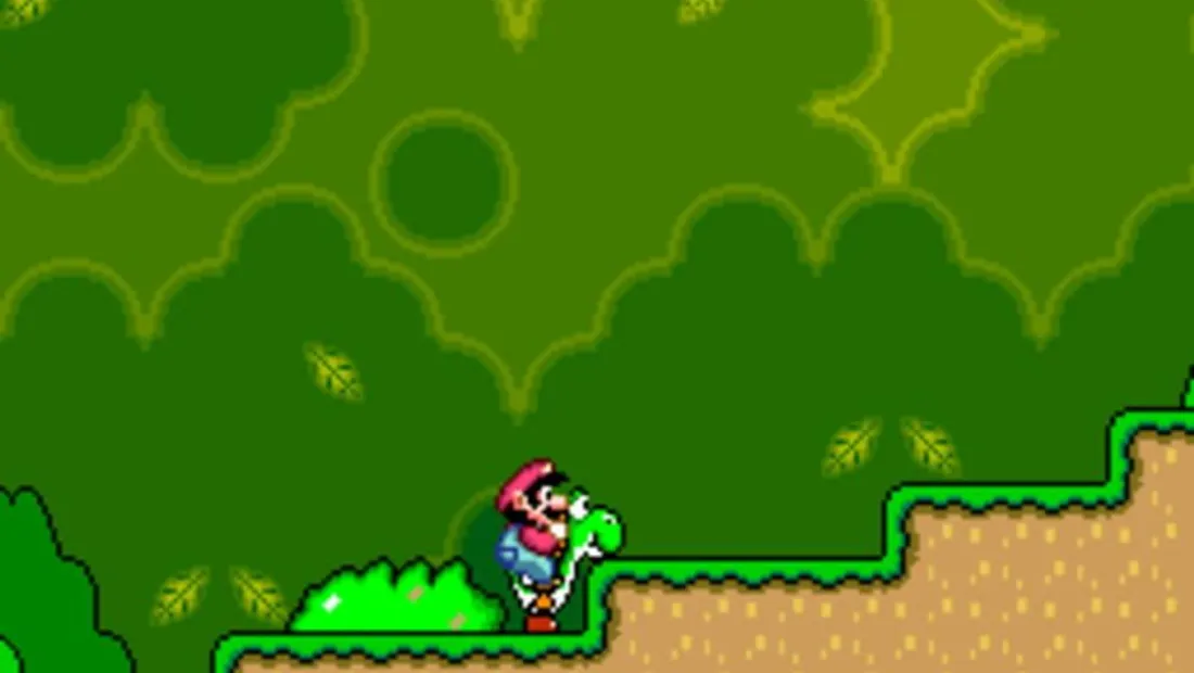Cena de gameplay de Super Mario World