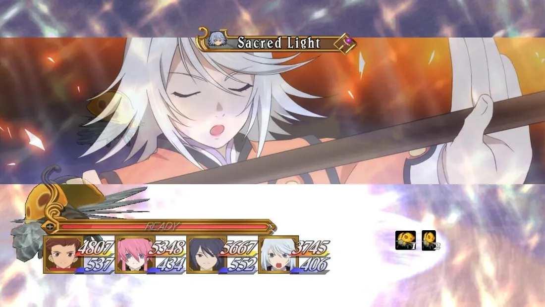 Cena de gameplay de Tales of Symphonia