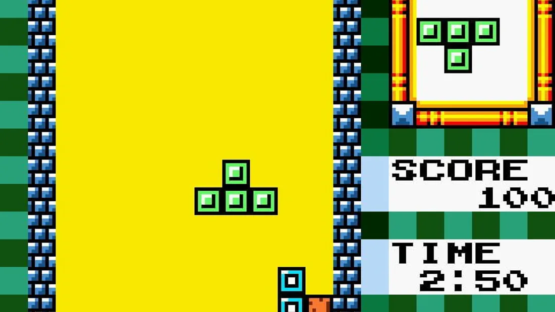 Cena de gameplay de Tetris DX