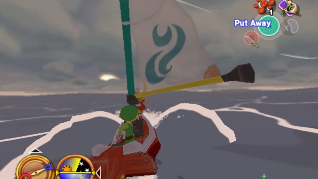 Cena de gameplay de The Legend of Zelda: The Wind Waker