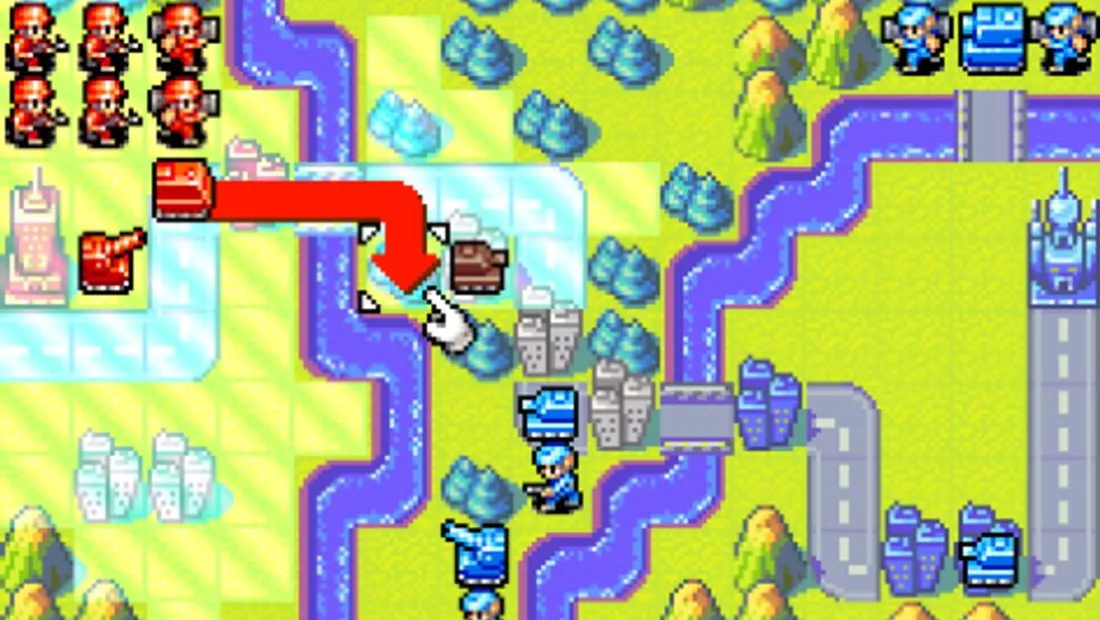 Cena de gameplay de Advance Wars