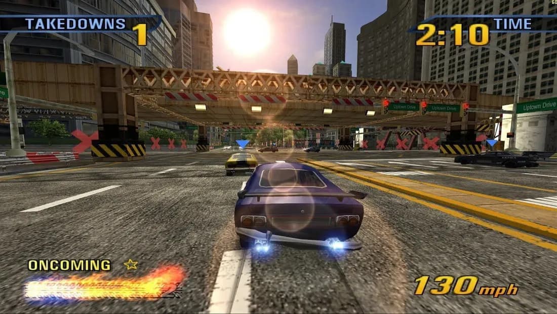 Cena de gameplay de Burnout 3: Takedown