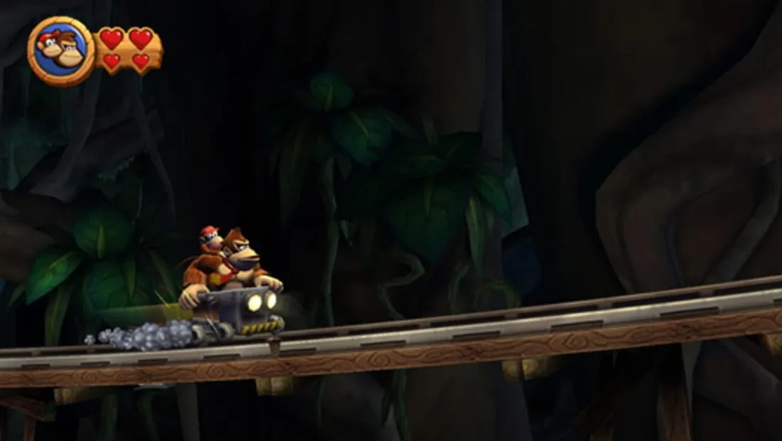 Cena de gameplay de Donkey Kong Country Returns