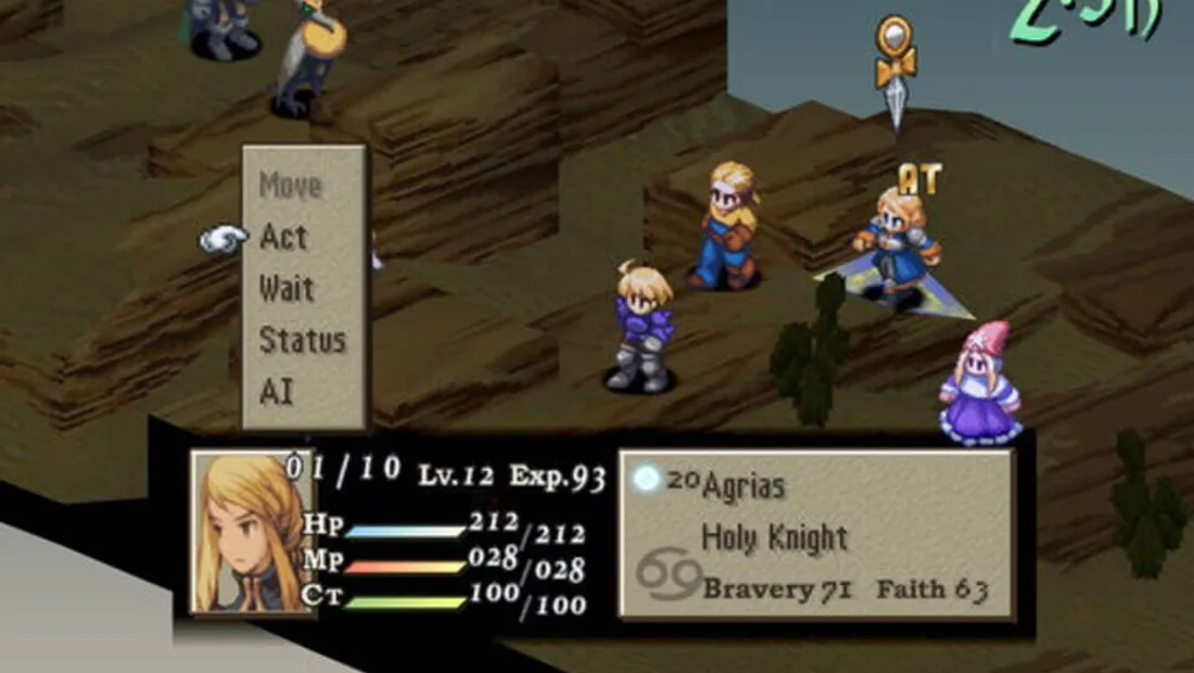 Cena de gameplay de Final Fantasy Tactics: The War of the Lions
