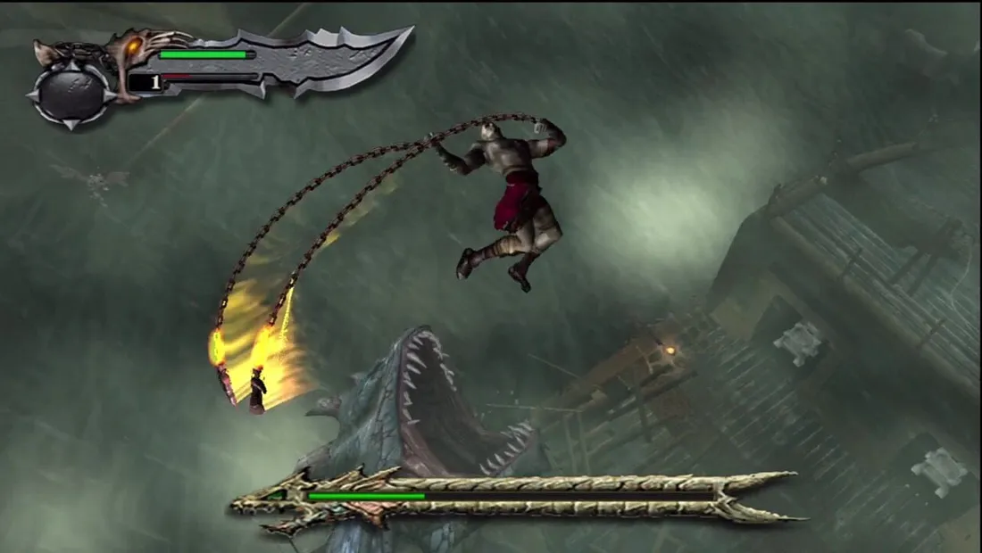 Cena de gameplay de God of War