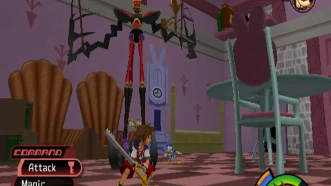 Cena de gameplay de Kingdom Hearts