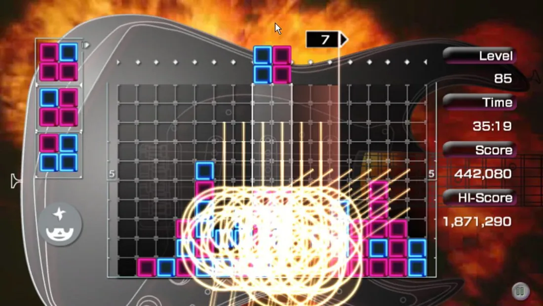 Cena de gameplay de Lumines