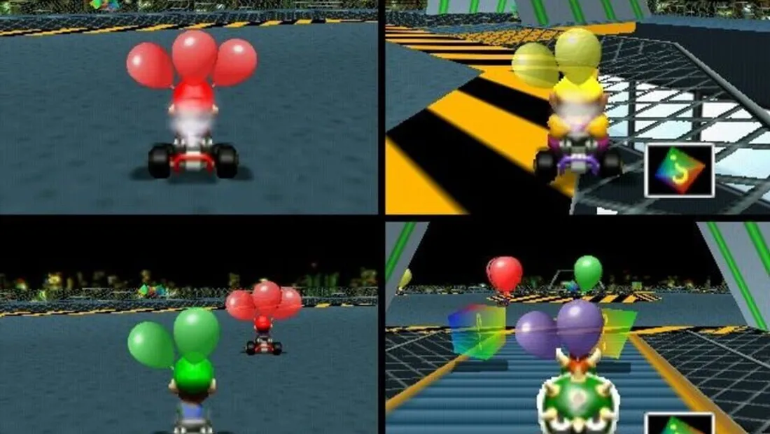 Cena de gameplay de Mario Kart 64