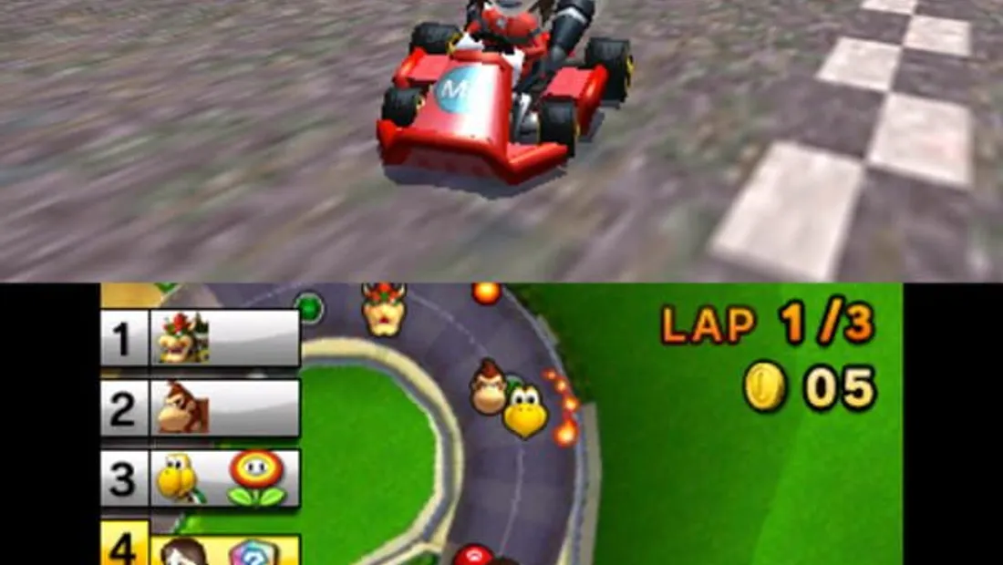 Cena de gameplay de Mario Kart 7