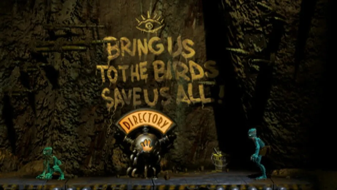 Cena de gameplay de Oddworld: Abe's Oddysee