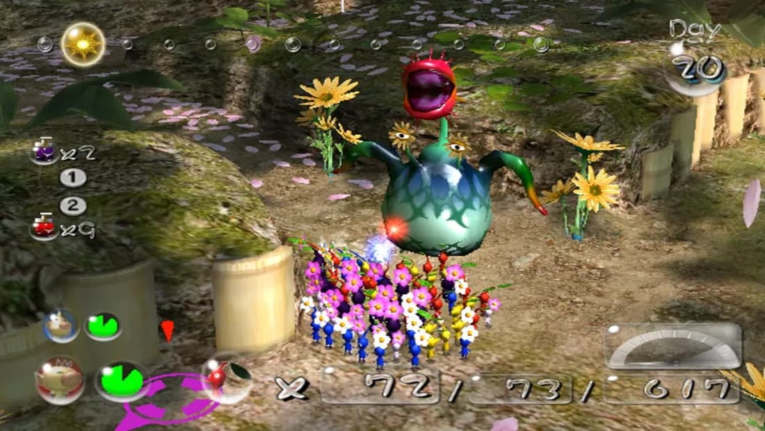 Cena de gameplay de Pikmin 2