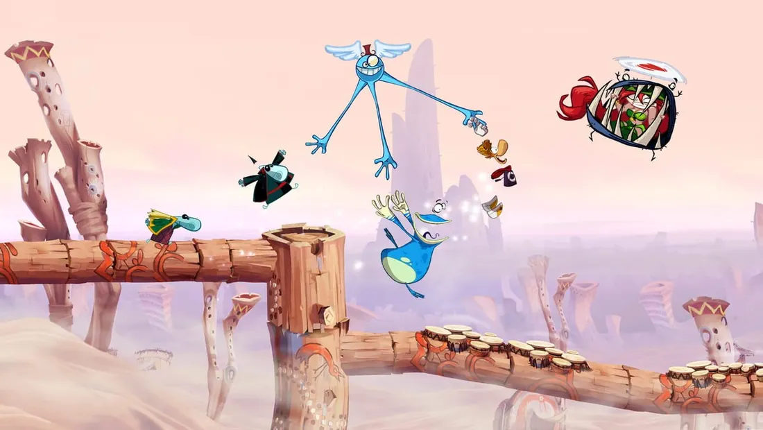 Cena de gameplay de Rayman Origins