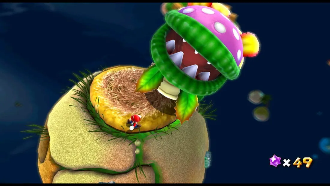 Cena de gameplay de Super Mario Galaxy