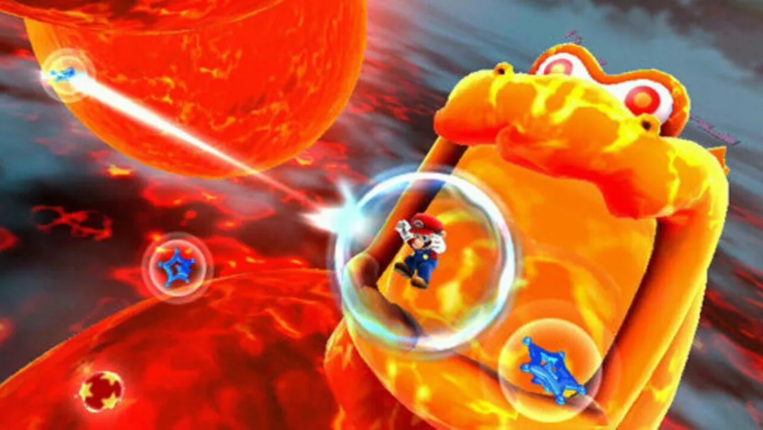 Cena de gameplay de Super Mario Galaxy 2