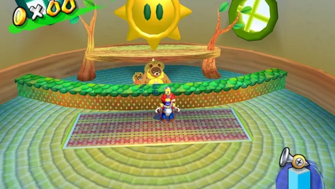 Cena de gameplay de Super Mario Sunshine