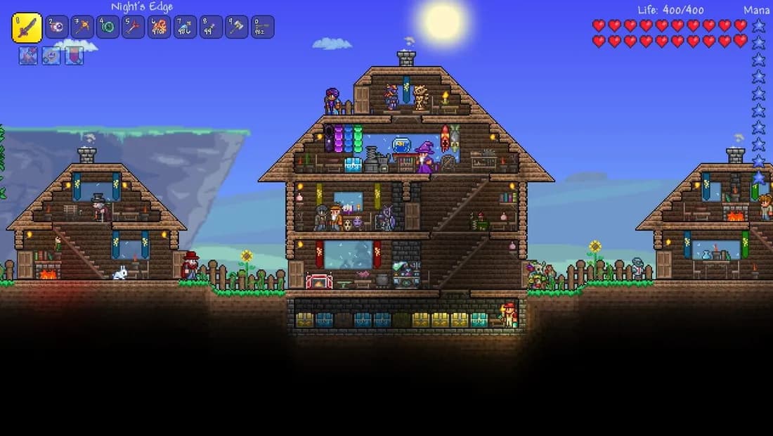 Cena de gameplay de Terraria